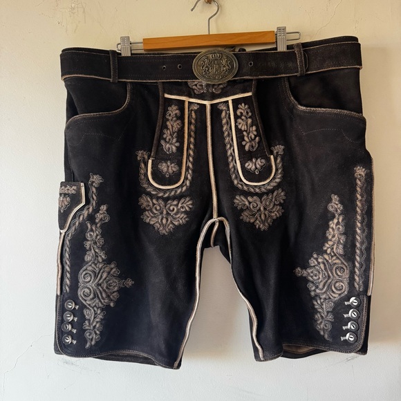Other - Authentic dark brown leather lederhosen